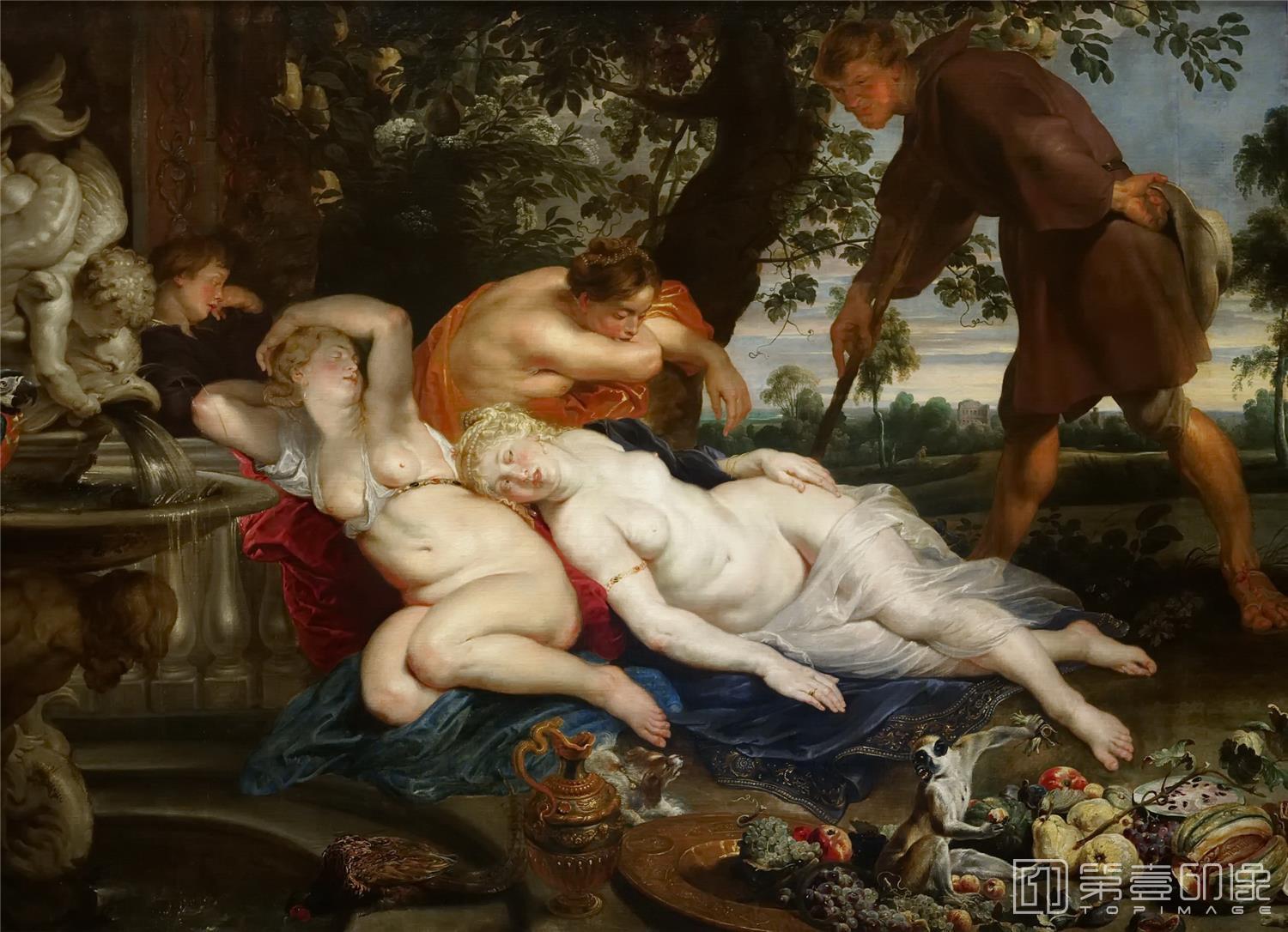 油画-奥地利维也纳艺术史博物馆-Peter Paul RubensCimon und Efigenia-662